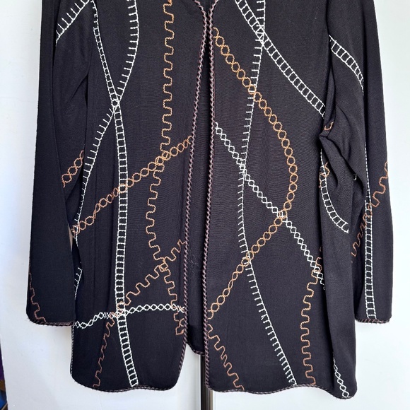 Misook Ladies Embroidered Knit Jacket, Size Medium, EUC - Picture 2 of 7